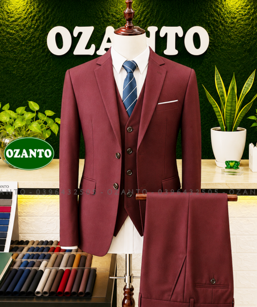 Bộ suit đỏ rượu CC